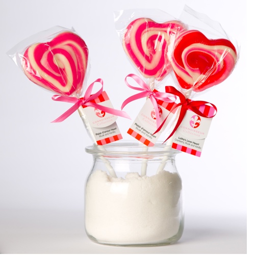 love heart lollipops hand made sweets